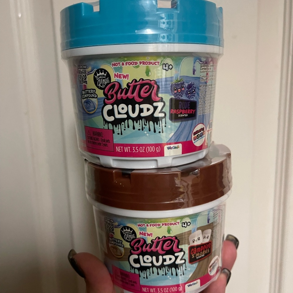 Butter Cloudz set of 2- 1 Blue and 1 Brown Butter Cloudz Slime- Compound Kings